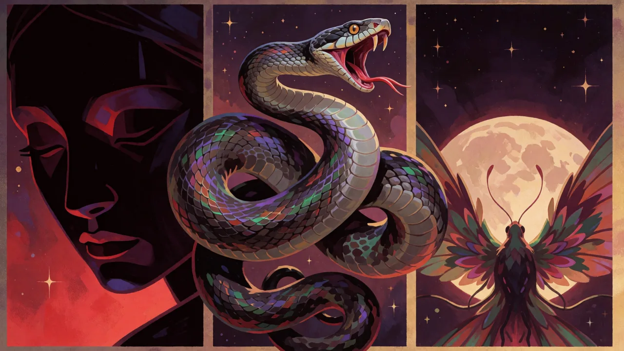 Rêver de serpent — illustration onirique (animaux)